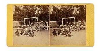 (SPORTS--BASEBALL.) The earliest known images of Black baseball players in action.